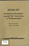 Abb. 19 An., 1930, Bericht der Höheren Staatlehranstalt für Gartenbau in Weihenstepan für die Jahre 1923 -1928,
